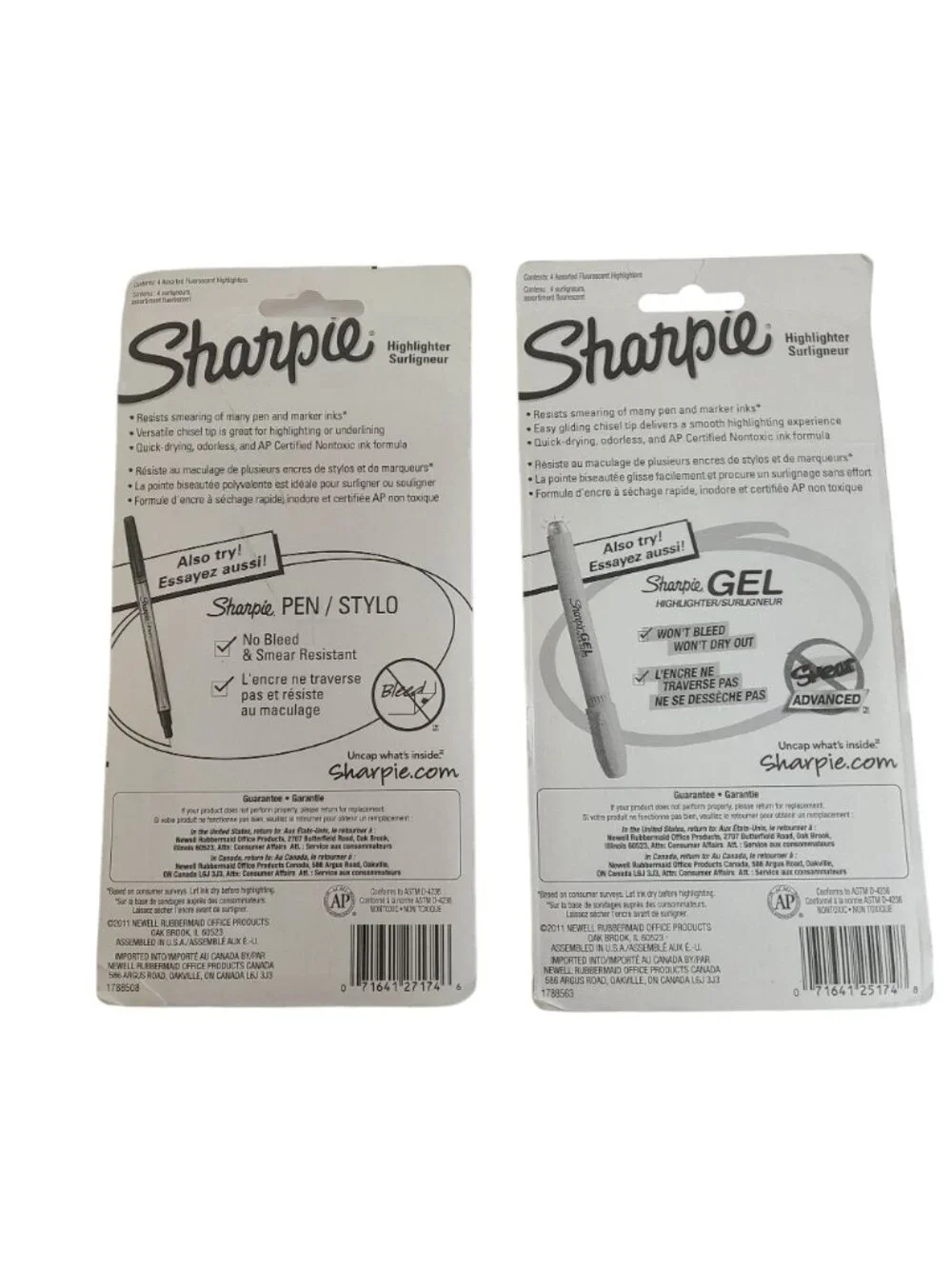 Sharpie No Smear 4 Color Highlighters 2 Packs 1 Narrow Chisel and 1 Chisel 8 PC
